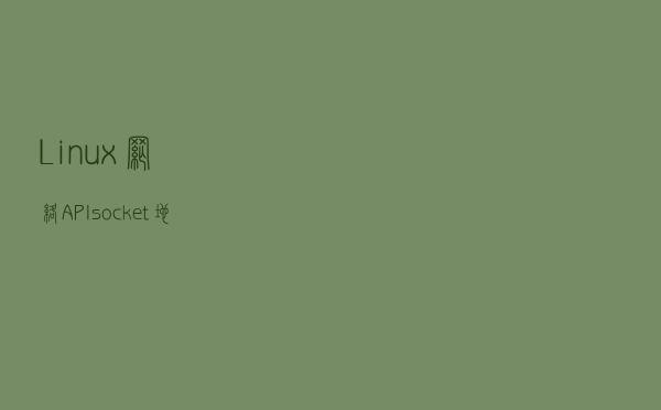 Linux网络API - socket地址API