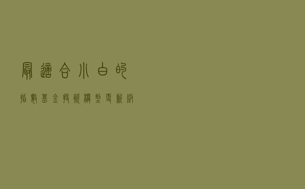 最适合小白的指数基金投资模型（更新版）