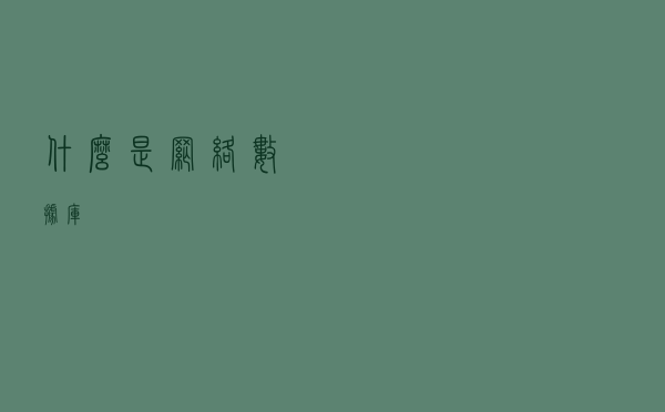 什么是网络数据库？