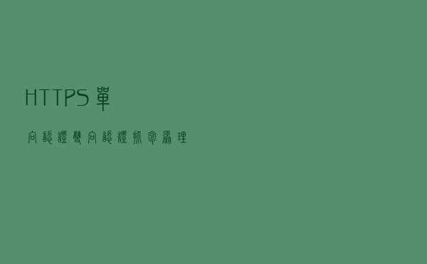 HTTPS单向认证、双向认证、抓包原理、反抓包策略
