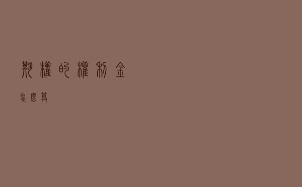 期权的权利金怎么算？