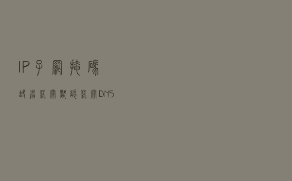 IP、子网掩码、缺省网关/默认网关、DNS、服务器、端口的总结