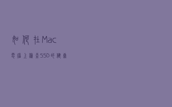 如何在Mac电脑上检查SSD的健康状况