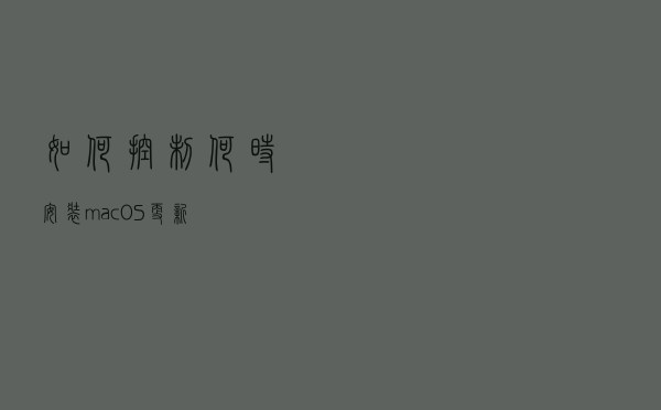 如何控制何时安装 macOS 更新