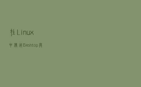 在Linux中使用Bashtop与Bpytop监管系统资源