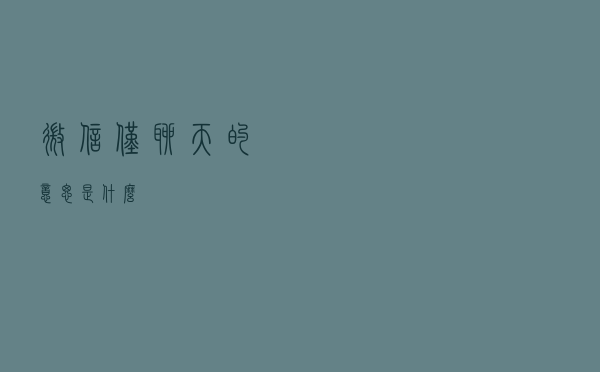 微信仅聊天的意思是什么？