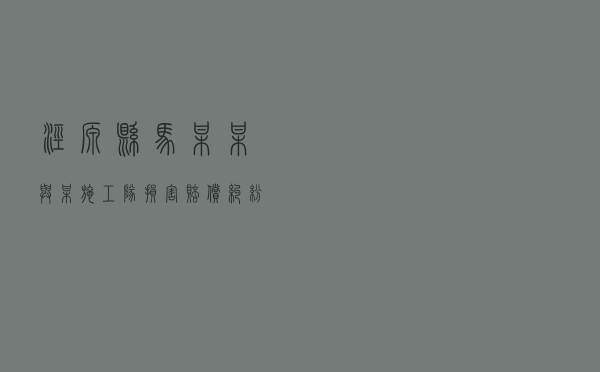 泾源县马某某与某施工队损害赔偿纠纷调解案