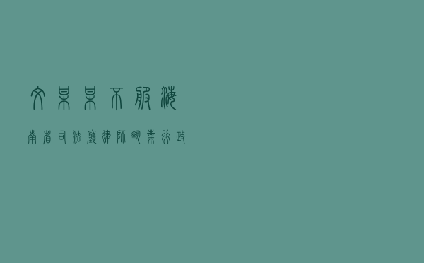 文某某不服海南省司法厅律师执业行政处罚决定行政应诉案