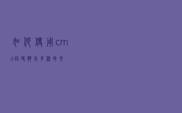 如何使用 cmd 同时执行多条命令