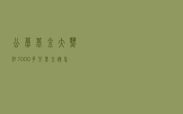 公募基金大热，但7000多只基金该怎么选？