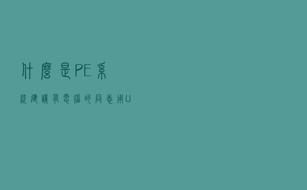什么是PE系统？建议有电脑的同志用U盘做一个备用