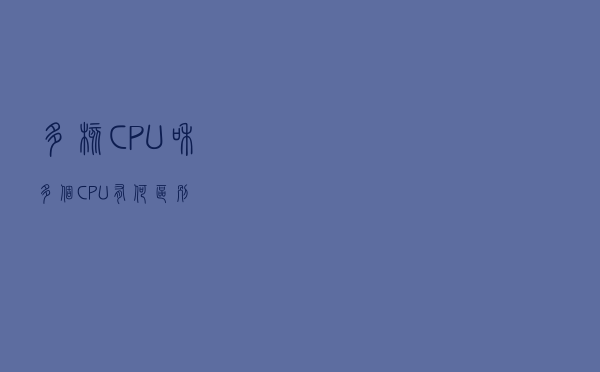 多核 CPU 和多个 CPU 有何区别？