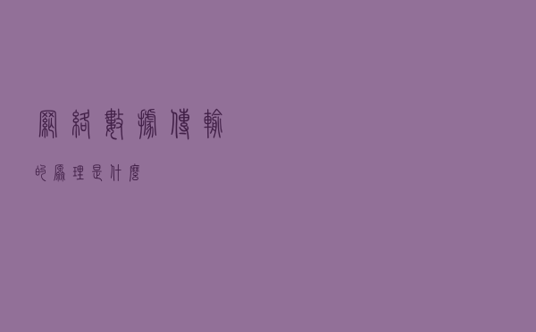 网络数据传输的原理是什么？