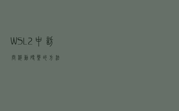 WSL2中访问移动硬盘的方法