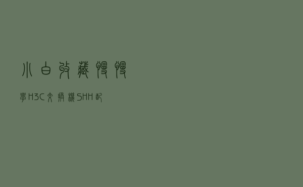 小白收藏慢慢学 H3C交换机SHH配置