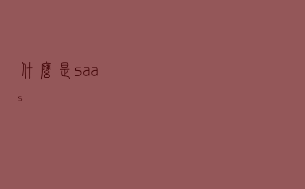 什么是saas？