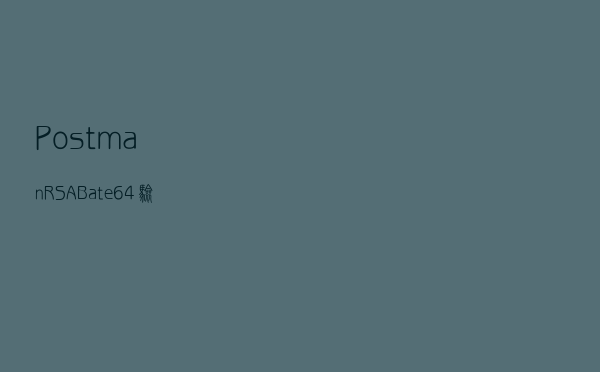 Postman RSA+Bate64验签