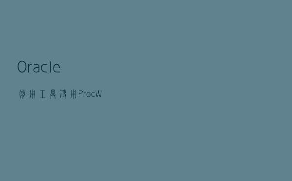 Oracle常用工具使用-ProcWatcher