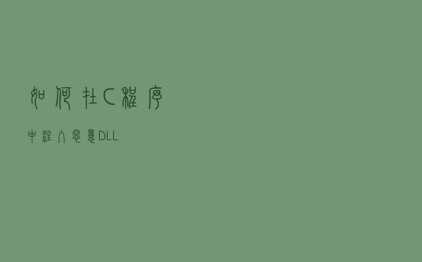 如何在 C# 程序中注入恶意 DLL ？