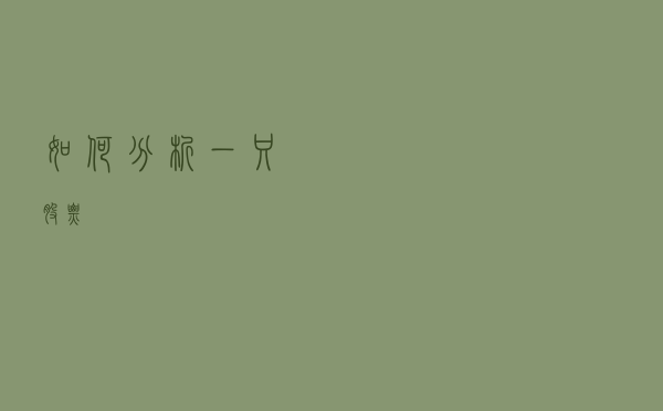 如何分析一只股票