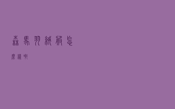 森马羽绒服怎么样啊