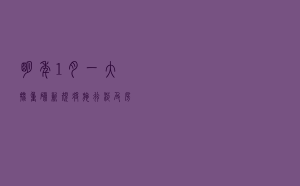 明年1月一大批重磅新规将施行！涉及房子、车子、医保……