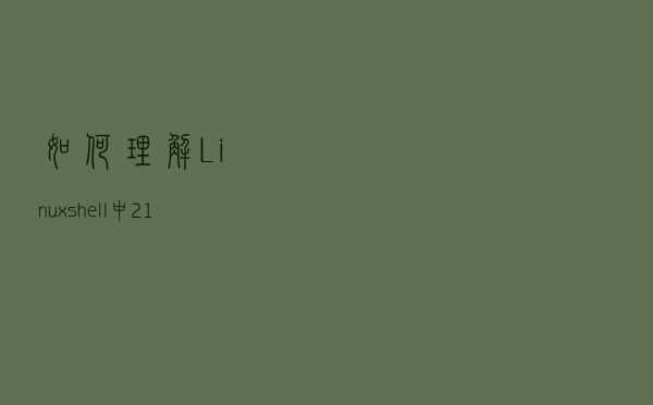 如何理解 Linux shell中“2>&1”？
