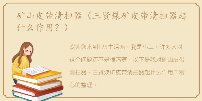 矿山皮带清扫器（三贤煤矿皮带清扫器起什么作用？）