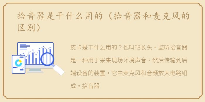 拾音器是干什么用的（拾音器和麦克风的区别）